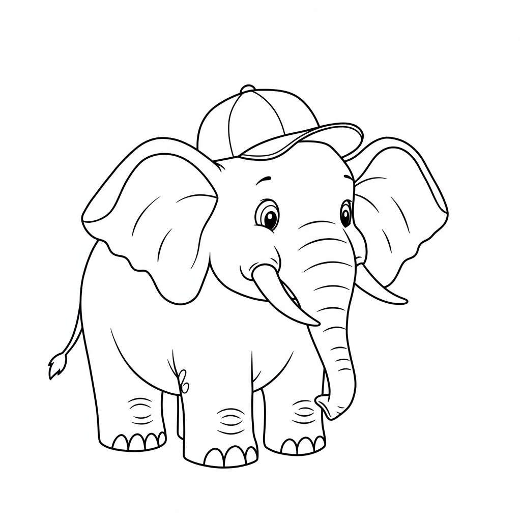 an elephant wearing a cap