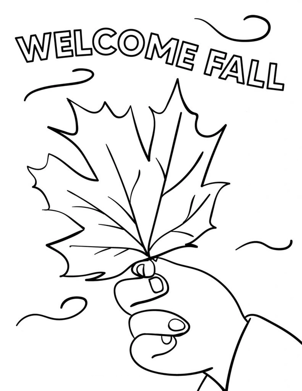 Welcome Fall Coloring Page