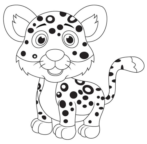 Cute Baby Tiger Cartoon Coloring Page