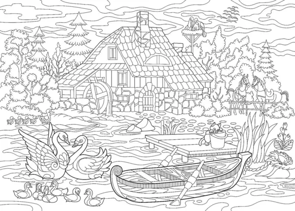 Adults Beautiful Scenery Coloring Page