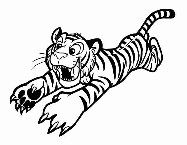 Jumping Tiger Coloring Page