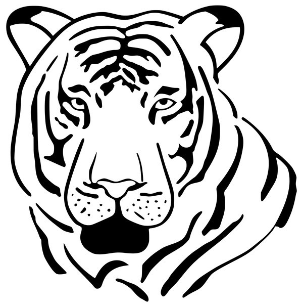 Simple Tiger Head Coloring Page