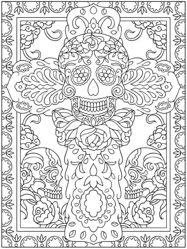 Adults Skull Coloring Page