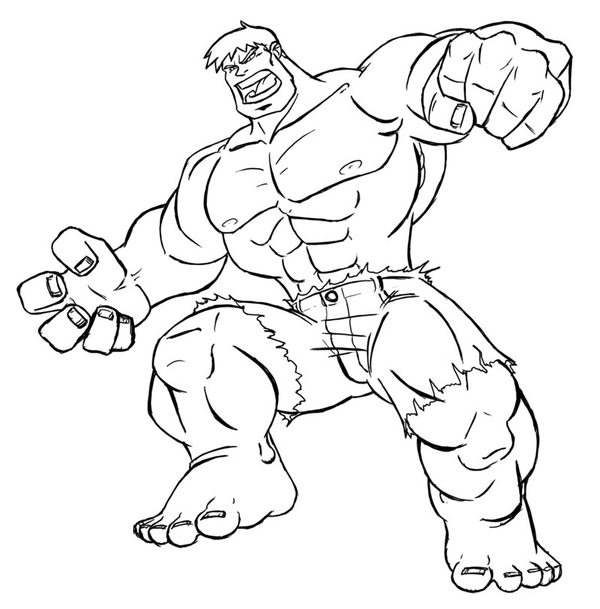 Running Hulk Coloring Page