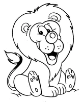 Lion joyeux de dessin animé