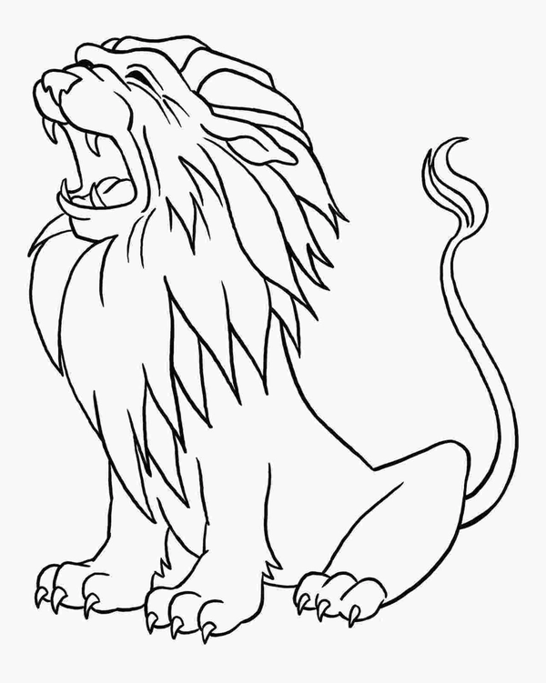 Howling Lion Coloring Page