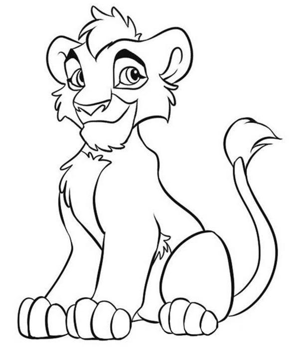Dibujo para Colorear León Simba