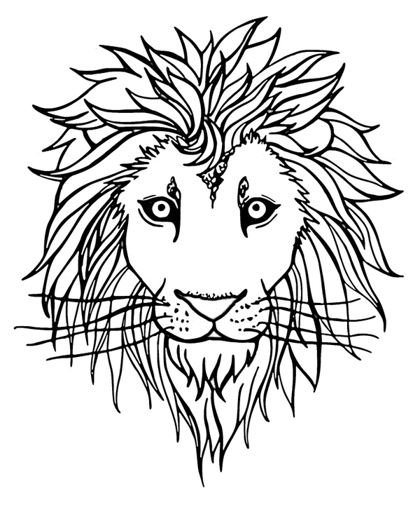 Löwenkopf Ausmalbild