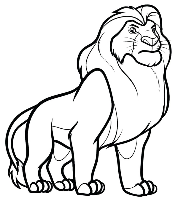 Dibujo para Colorear Mufasa del Rey León