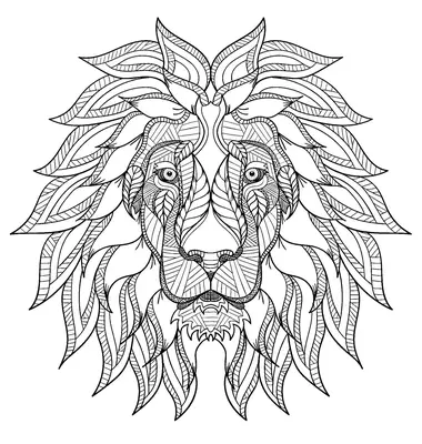Zentangle Cabeza de león