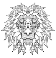 Tête de lion Zentangle