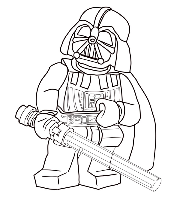 Dibujo para Colorear Star Wars Darth Vader Lego