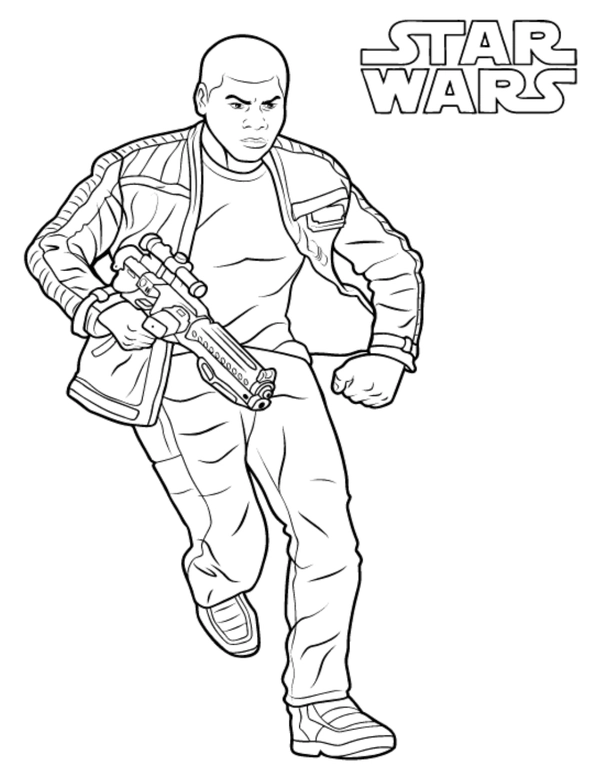 Dibujo para Colorear Star Wars Finn