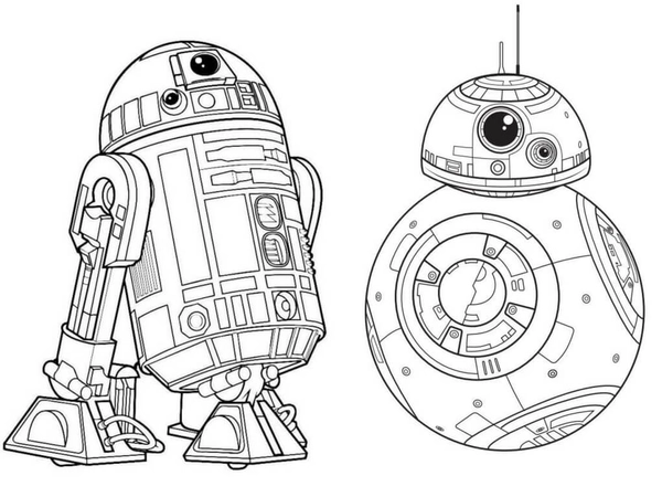 Dibujo para Colorear Star Wars R2 D2