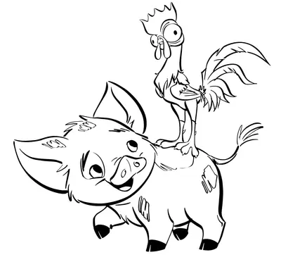 Moana Pua and Hei Hei