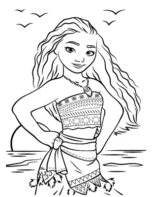 Staande Vaiana op het Strand
