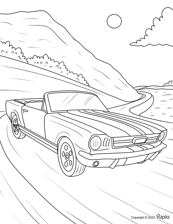 Auto Ford Mustang Ausmalbild