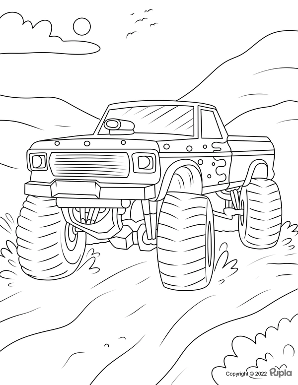 Cars Monster Truck Coloring Page