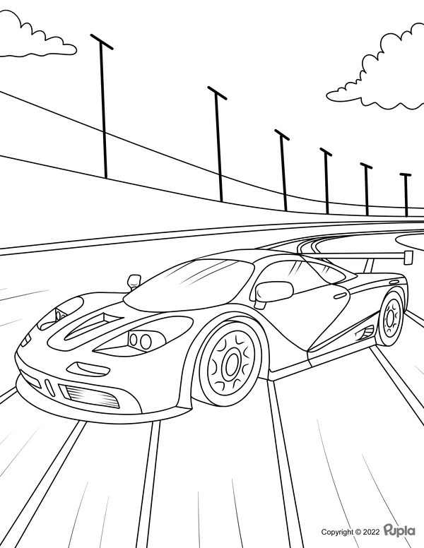 Cars Sports Car Coloring Page