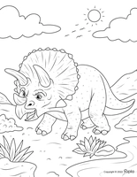 Dinosaur Triceratops in Sun