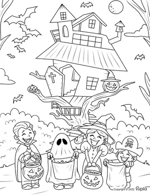 Halloween House with Halloween Figures