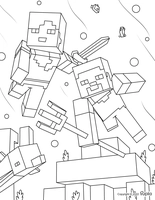Minecraft Figuren met Hark en Zwaard