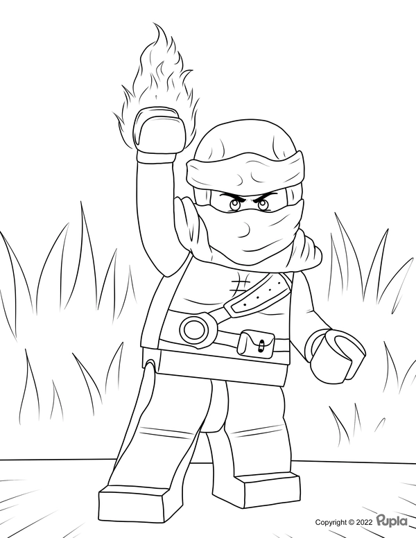 Ninjago Hands Up Fire Coloring Page