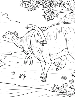 Dos dinosaurios Parasaurolophus