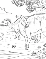 Deux dinosaures Parasaurolophus