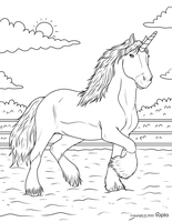 Unicornio en la escuela de equitación