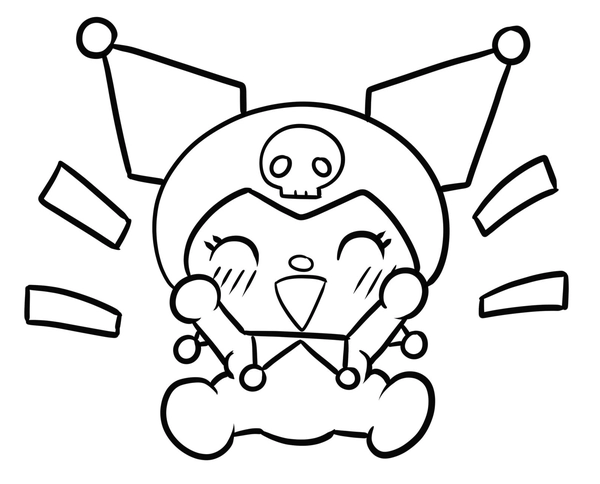 Kuromi Happy Coloring Page