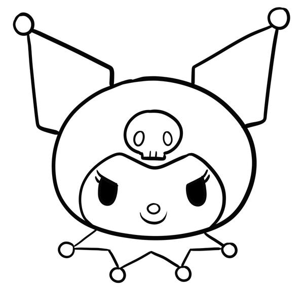 Kuromi Head Coloring Page