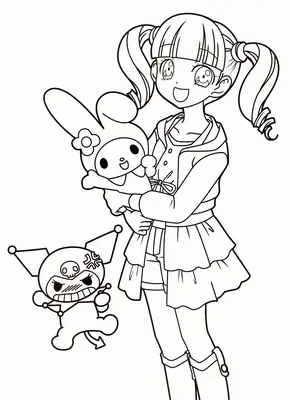 Kuromi, My Melody & Mädchen