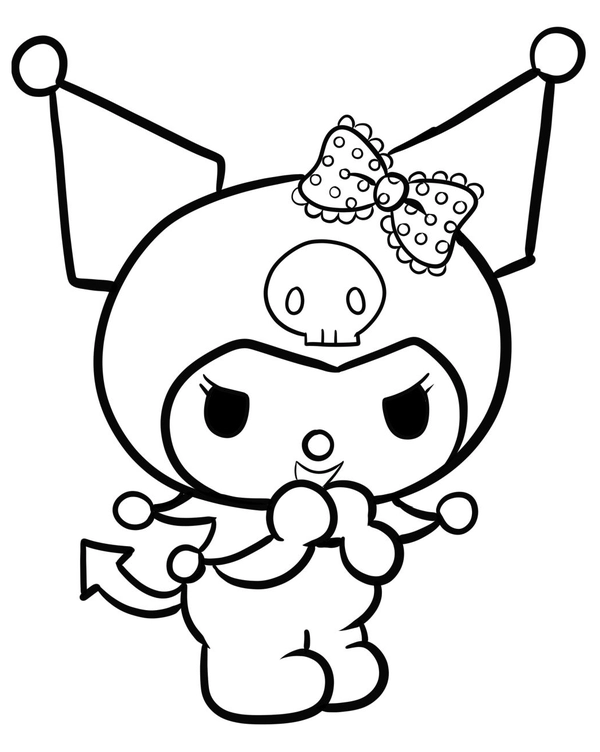 🖍️ Kuromi Looking Naughty - Printable Coloring Page for Free - Pupla.com