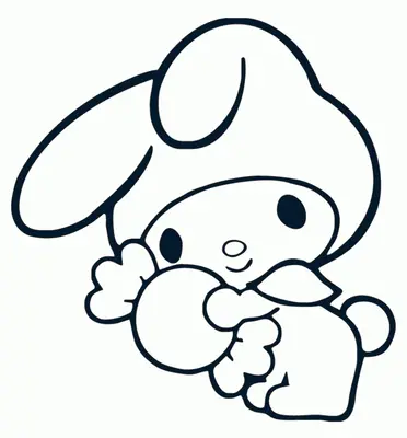 My Melody hält Bonbons