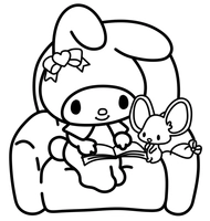 My Melody on a Chair with Mouse