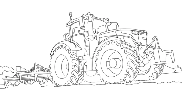 Kleurplaat tractor  Tractor coloring pages, Coloring pages for