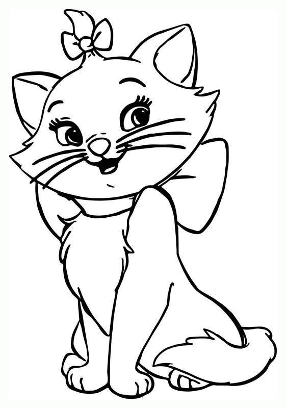 Dibujo para Colorear Gato Aristogatos Marie