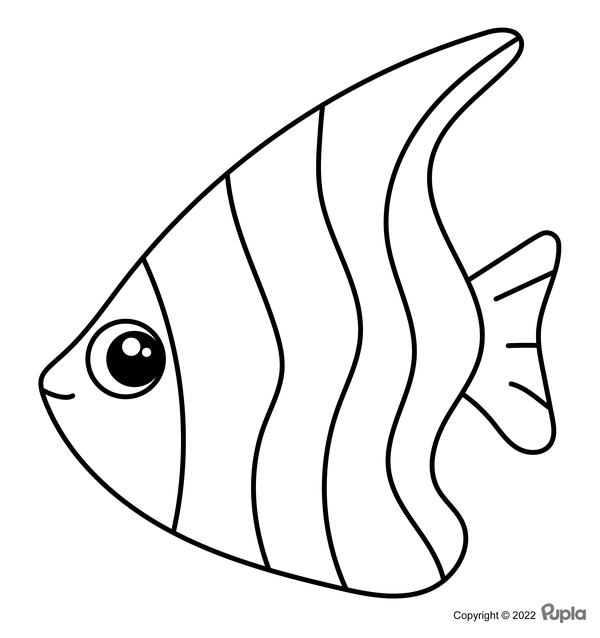 Fish Cute and Easy Coloring Page