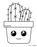 Cactus kawaii facile et mignon