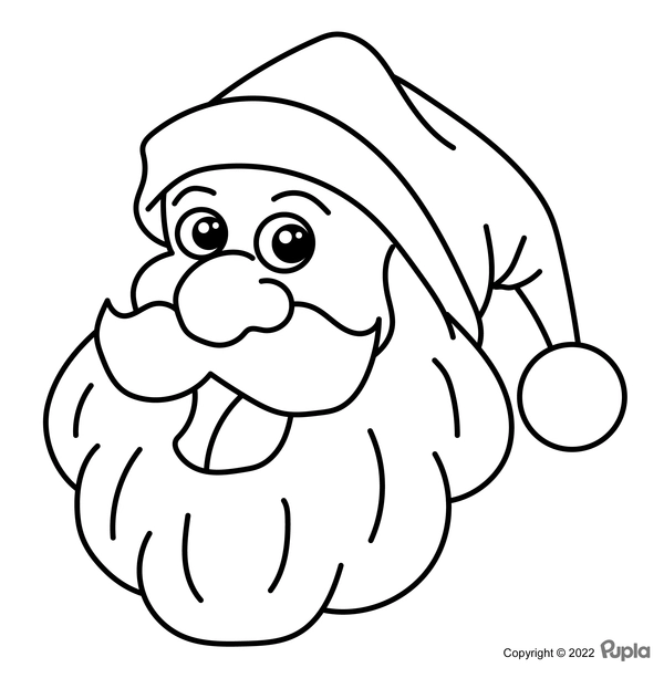 Christmas Santa Easy and Cute Coloring Page