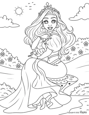 Princesa sentada al aire libre