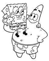 spongebob gary coloring page