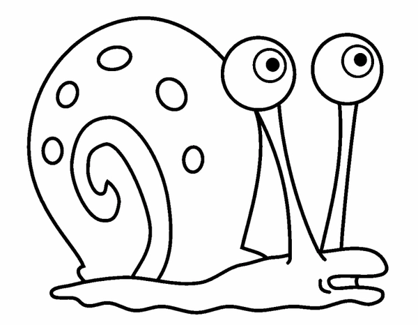 Spongebob Gary the Snail Coloring Page