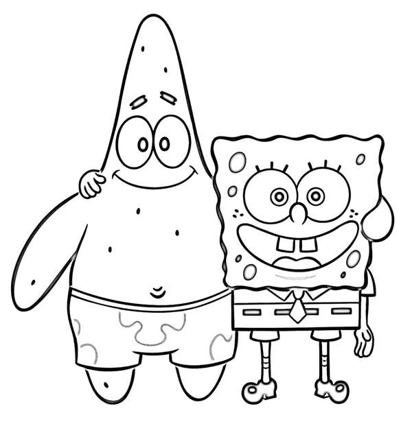 Spongebob & Patrick Vrienden Kleurplaat