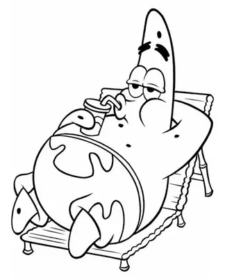 Spongebob Patrick auf einer Sonnenbank