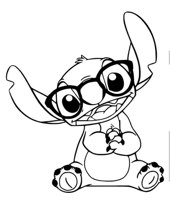 Stitch Cute Wearing Glasses