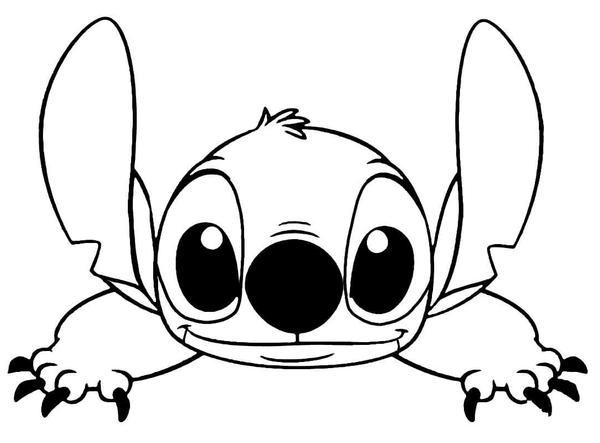 Stitch Looking Happy  - Coloring page