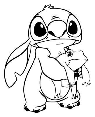 Stitch Holding a Frog