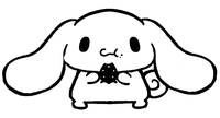 Cinnamoroll die een aardbei eet